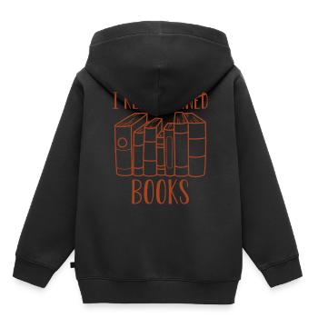 J’ai lu des livres interdits 37 - Sweat Premium à capuche enfant bio - noir - Dos - AI Model Kid Male (0cm)