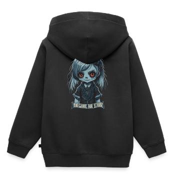 Une écolière gothique trop goule pour l’école - Sweat Premium à capuche enfant bio - noir - Dos - AI Model Kid Male (0cm)