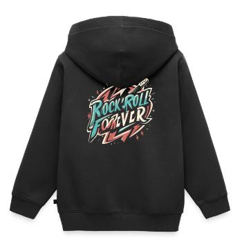 Rock n Roll forever Vintage Logo - Kids Premium Organic Hoodie - black - Back - AI Model Kid Male (0cm)