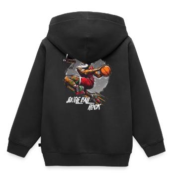 Père Noël Slam Dunk Basketball Jingle Ball Rock - Sweat Premium à capuche enfant bio - noir - Dos - AI Model Kid Male (0cm)
