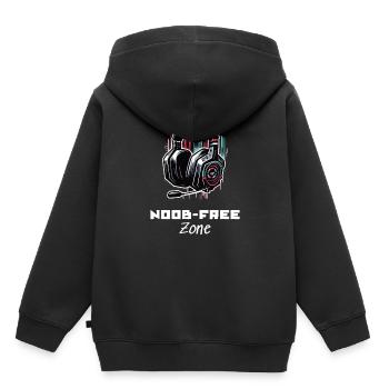 Noob Free Zone Gamer Dictons Chemise - Sweat Premium à capuche enfant bio - noir - Dos - AI Model Kid Male (0cm)