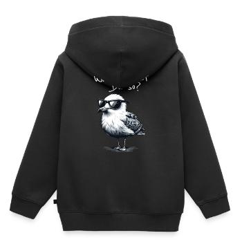 Watt vous regarde alors en disant - Sweat Premium à capuche enfant bio - noir - Dos - AI Model Kid Male (0cm)