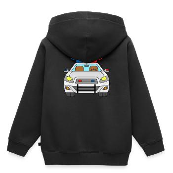 Véhicule de police - Sweat Premium à capuche enfant bio - noir - Dos - AI Model Kid Male (0cm)