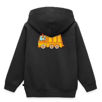 Garbage collection vehicle - Kids Premium Organic Hoodie - black - Back - AI Model Kid Male (0cm)