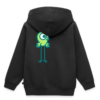 Oiseau-Cyclope À Longues Jambes Cheerful Madness!! - Sweat Premium à capuche enfant bio - noir - Dos - AI Model Kid Male (0cm)