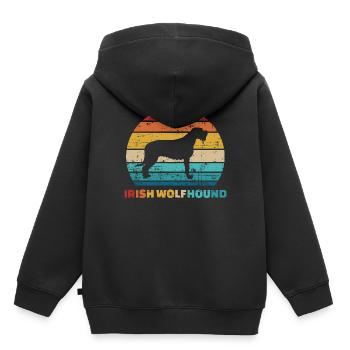 Irish wolfhound - Kids Premium Organic Hoodie - black - Back - AI Model Kid Male (0cm)