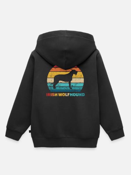 Irischer Wolfshund - Kinder Premium Organic Hoodie - Schwarz