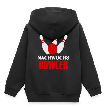 Nachwuchs Bowler Bowling Kind Baby Geschenk - Kinder Premium Organic Hoodie - Schwarz - Hinten - AI Model Kid Male (0cm)