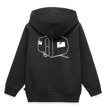 QEK Junior - Kinder Premium Organic Hoodie - Schwarz - Hinten - AI Model Kid Male (0cm)