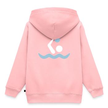 water polo - Sweat Premium à capuche enfant bio - rose - Dos - AI Model Kid Female (0cm)