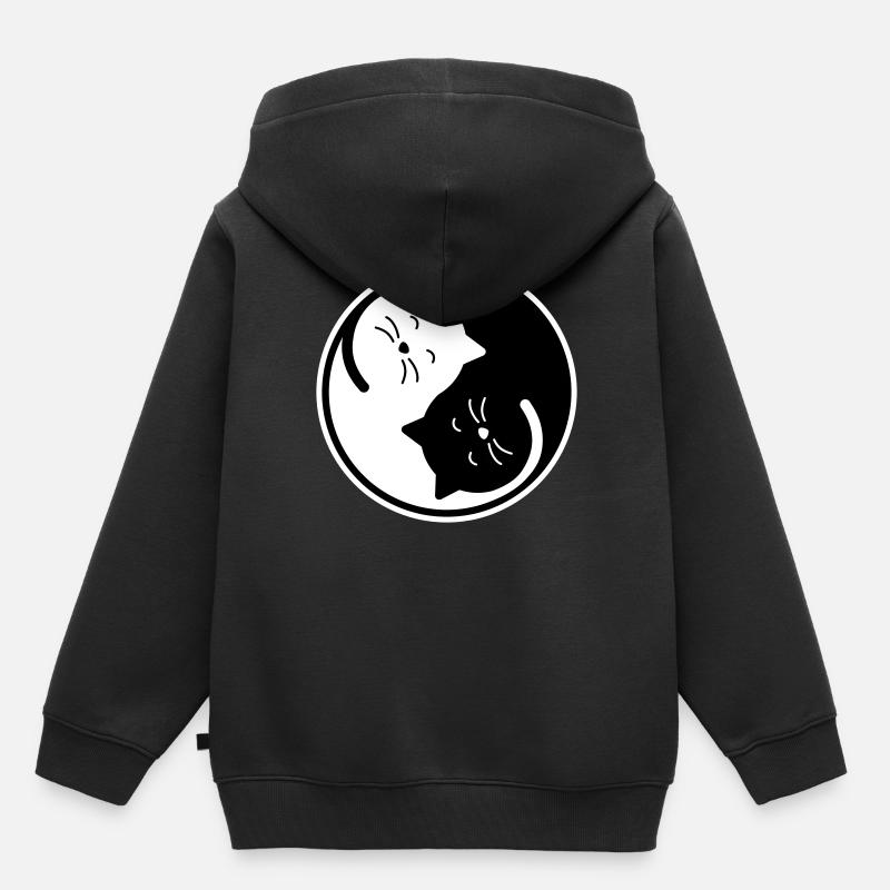 Katze - Kinder Premium Organic Hoodie - Schwarz