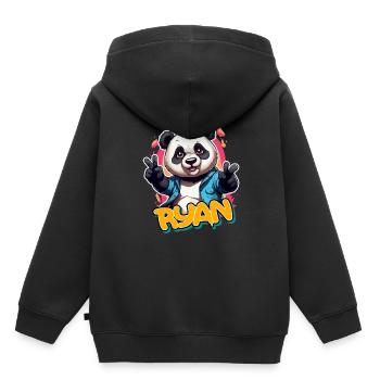 RYAN - Schöner Jungen Name mit Coolem Panda - Kinder Premium Organic Hoodie - Schwarz - Hinten - AI Model Kid Male (0cm)
