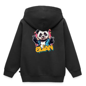ELIAN - Handsome Boy Name with Cool Panda - Kids Premium Organic Hoodie - black - Back - AI Model Kid Male (0cm)