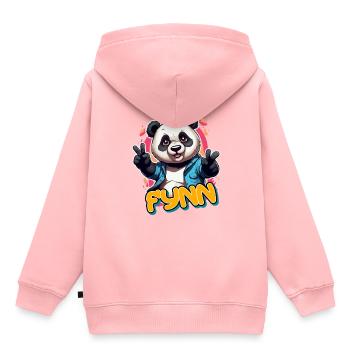 FYNN - Beau nom de garçon avec Cool Panda - Sweat Premium à capuche enfant bio - rose - Dos - AI Model Kid Female (0cm)