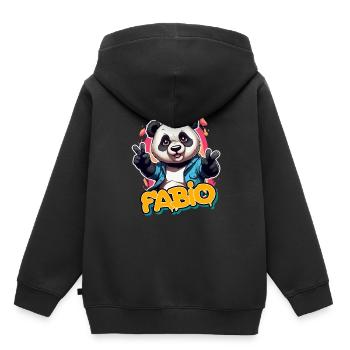 FABIO - Handsome Boy Name with Cool Panda - Kids Premium Organic Hoodie - black - Back - AI Model Kid Male (0cm)