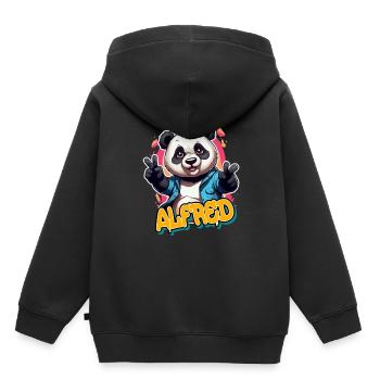 ALFRED - Handsome boy name with cool panda - Kids Premium Organic Hoodie - black - Back - AI Model Kid Male (0cm)