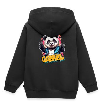 GABRIEL - Handsome boy name with cool panda - Kids Premium Organic Hoodie - black - Back - AI Model Kid Male (0cm)