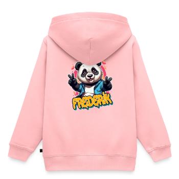 FREDERIK - Handsome boy name with cool panda - Kids Premium Organic Hoodie - rose - Back - AI Model Kid Female (0cm)