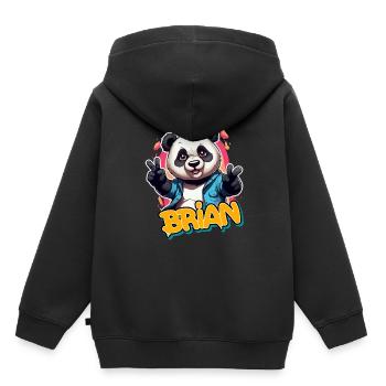 BRIAN - Handsome boy name with cool panda - Kids Premium Organic Hoodie - black - Back - AI Model Kid Male (0cm)
