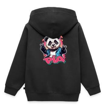 PIA - Beautiful Girl Name with Cool Panda - Kids Premium Organic Hoodie - black - Back - AI Model Kid Male (0cm)