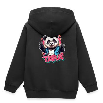TARA - Beau nom de fille avec Panda cool - Sweat Premium à capuche enfant bio - noir - Dos - AI Model Kid Male (0cm)
