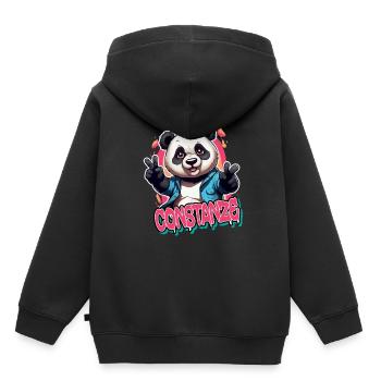 CONSTANZE - Schöner Mädchen Name mit coolem Panda - Kinder Premium Organic Hoodie - Schwarz - Hinten - AI Model Kid Male (0cm)