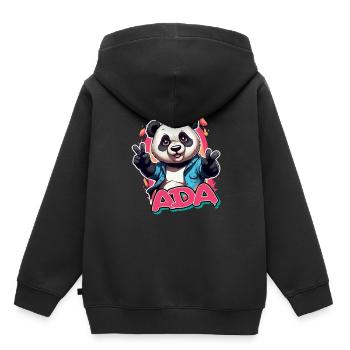 ADA - Beautiful Girl Name with Cool Panda - Kids Premium Organic Hoodie - black - Back - AI Model Kid Male (0cm)