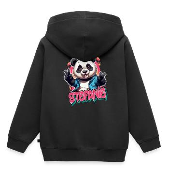 STEFANIE - Beautiful Girl Name with Cool Panda - Kids Premium Organic Hoodie - black - Back - AI Model Kid Male (0cm)