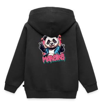 MAREIKE - Schöner Mädchen Name mit coolem Panda - Kinder Premium Organic Hoodie - Schwarz - Hinten - AI Model Kid Male (0cm)