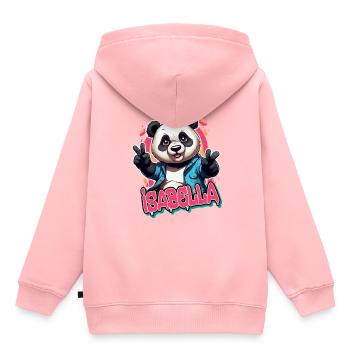 ISABELLA - Beautiful Girl Name with Cool Panda - Kids Premium Organic Hoodie - rose - Back - AI Model Kid Female (0cm)