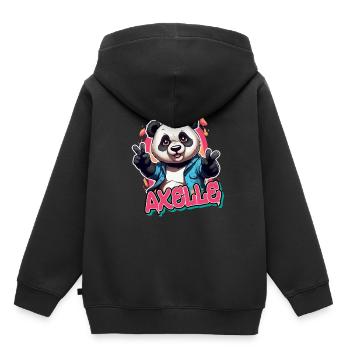 AXELLE - Beautiful Girl Name with Cool Panda - Kids Premium Organic Hoodie - black - Back - AI Model Kid Male (0cm)