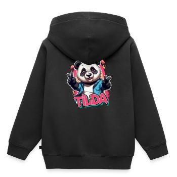 TILDA - Beautiful girl name with cool panda - Kids Premium Organic Hoodie - black - Back - AI Model Kid Male (0cm)