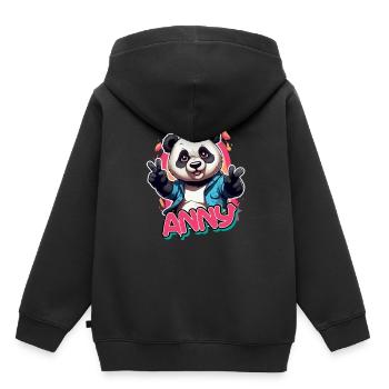 ANNY - Beautiful girl name with cool panda - Kids Premium Organic Hoodie - black - Back - AI Model Kid Male (0cm)