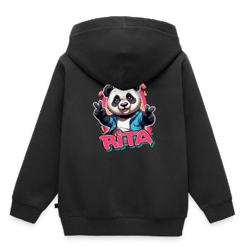 RITA - Beautiful Girl Name with Cool Panda - Kids Premium Organic Hoodie - black - Back - AI Model Kid Male (0cm)