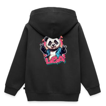 LEA - Schöner Mädchen Name mit coolem Panda - Kinder Premium Organic Hoodie - Schwarz - Hinten - AI Model Kid Male (0cm)