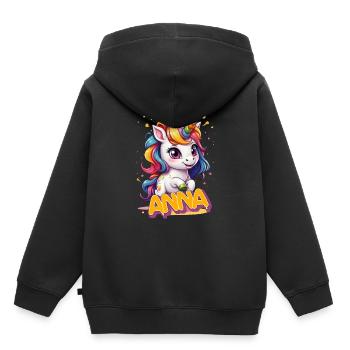 ANA - Beautiful Girl Name with Cute Unicorn - Kids Premium Organic Hoodie - black - Back - AI Model Kid Male (0cm)