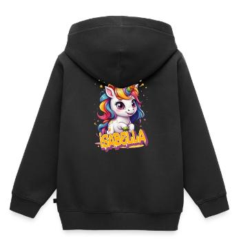 ISABELLA - Beautiful Girl Name with Cute Unicorn - Kids Premium Organic Hoodie - black - Back - AI Model Kid Male (0cm)