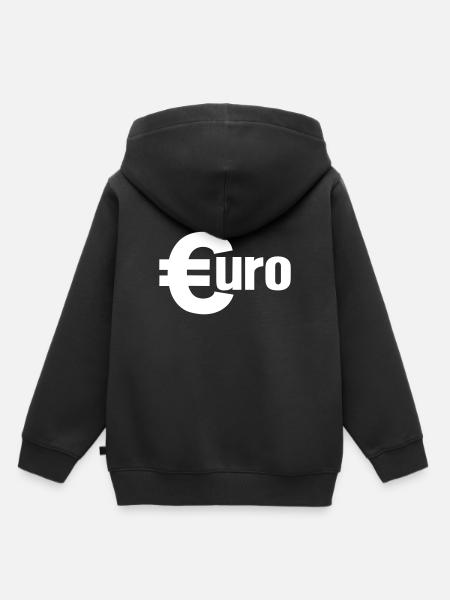 Euro - Kinder Premium Organic Hoodie - Schwarz