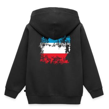 Flag Luxembourg Luxembourg - Kids Premium Organic Hoodie - black - Back - AI Model Kid Male (0cm)