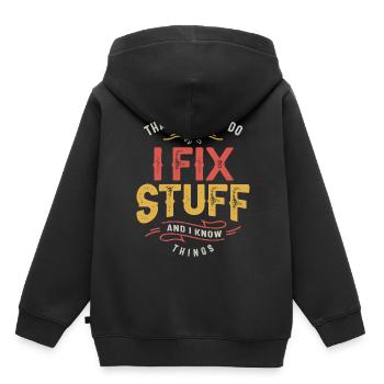 That's What I Do I Fix Stuff And I Know Things - Kids Premium Organic Hoodie - black - Back - AI Model Kid Male (0cm)