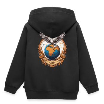 World Peace on Earth - Kids Premium Organic Hoodie - black - Back - AI Model Kid Male (0cm)