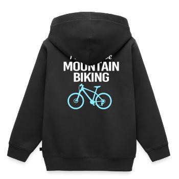 Mountainbike Mountainbiken Mountainbiker - Kinder Premium Organic Hoodie - Schwarz - Hinten - AI Model Kid Male (0cm)