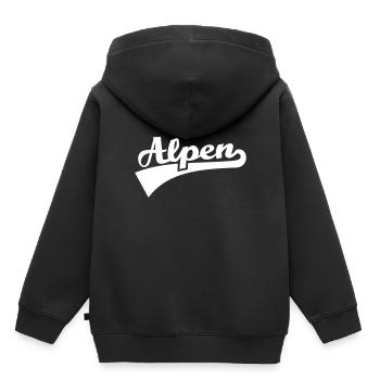 Alpen - Kinder Premium Organic Hoodie - Schwarz - Hinten - AI Model Kid Male (0cm)