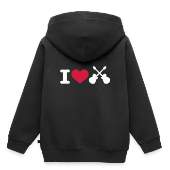 I love Gitarren - Kinder Premium Organic Hoodie - Schwarz - Hinten - AI Model Kid Male (0cm)