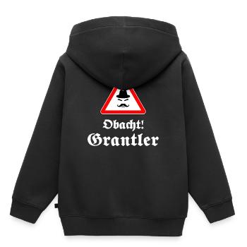 Soin Grantler! cadeau bavarois drôle - Sweat Premium à capuche enfant bio - noir - Dos - AI Model Kid Male (0cm)