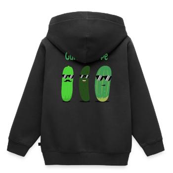 Concombre - concombre - soupe de concombre - Sweat Premium à capuche enfant bio - noir - Dos - AI Model Kid Male (0cm)