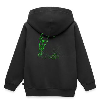 Fussball - Kinder Premium Organic Hoodie - Schwarz - Hinten - AI Model Kid Male (0cm)