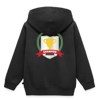 Champion Pokal Trophäe Sieger - Kinder Premium Organic Hoodie - Schwarz - Hinten - AI Model Kid Male (0cm)