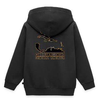 Caribbean Region And Central America - Kids Premium Organic Hoodie - black - Back - AI Model Kid Male (0cm)