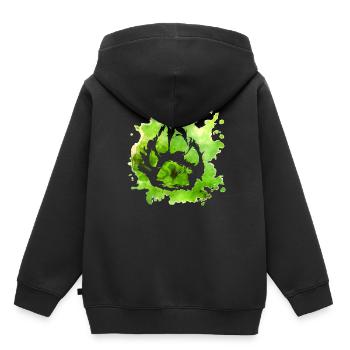 Empreinte de pattes pattes pattes de chien - Sweat Premium à capuche enfant bio - noir - Dos - AI Model Kid Male (0cm)